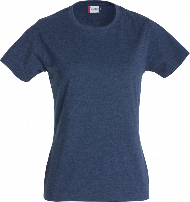 Clique - Klassisk Bomulds T-Shirt Dame - Blue Melange