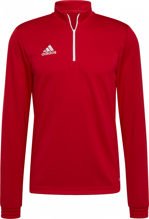 Adidas - Entrada 22 Træning Top With Half Zip Jr - Power red 2 & white