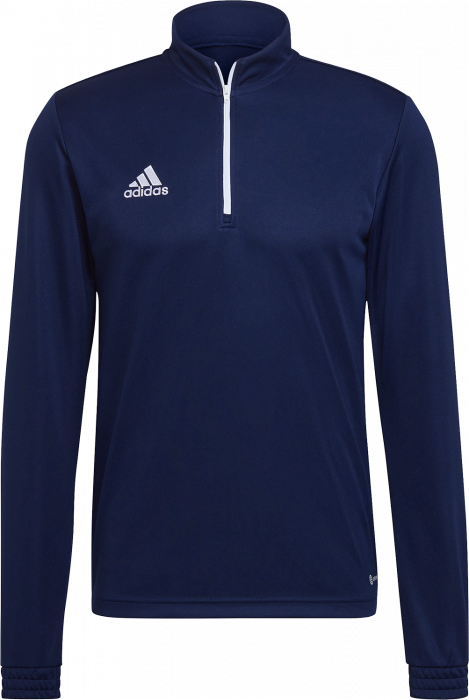 Adidas - Entrada 22 Træningstrøje Med Halv Lynlås Børn - Navy blue 2 & hvid