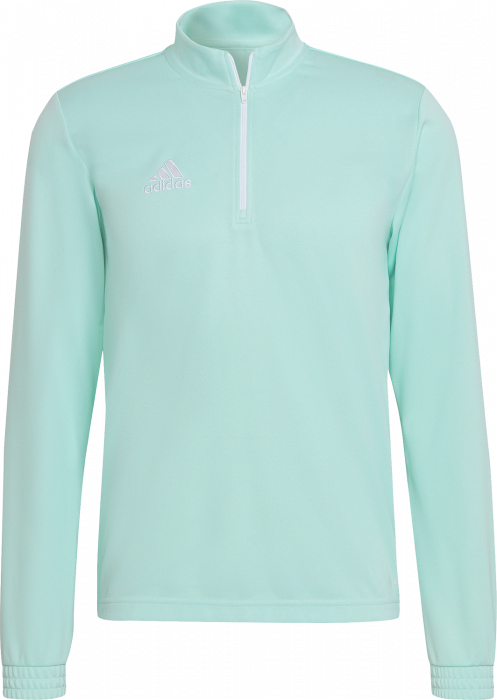 Adidas - Entrada 22 Træningstrøje Med Halv Lynlås Børn - Clear mint & hvid