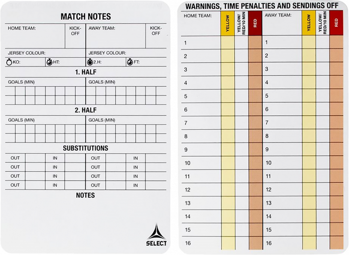 Select - Referee Game Cards - Grå